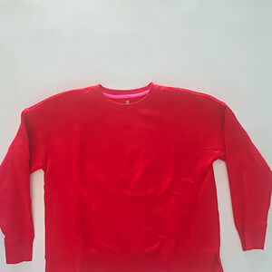 Ideology Men’s/Women's Fleece Crew Neck Pullover Sweatshirt Long Sleeve Red L